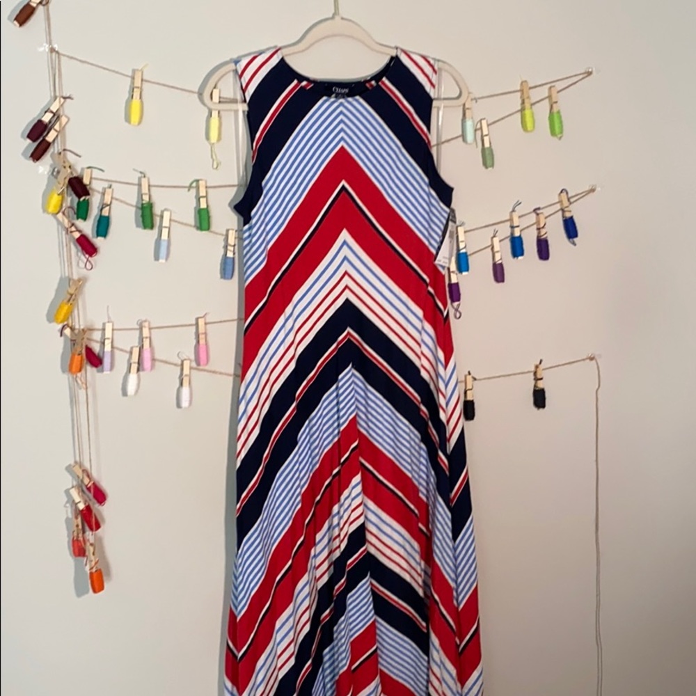 NWT red white and blue Chaps maxi dress